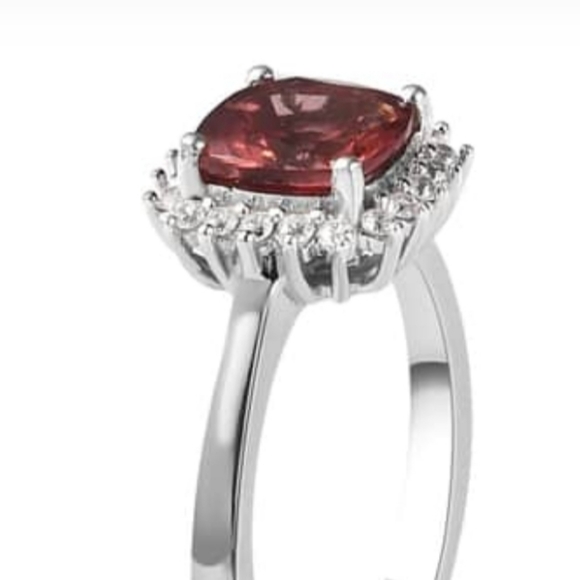 Genuine Rose Apatite 💍 Platinum over Sterling Silver Sz 6! - Picture 3 of 7